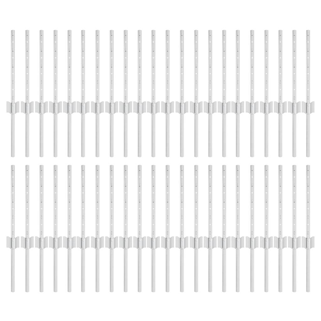 Palo della recinzione 44 pcs Argento 80 cm Acciaio | homemem39