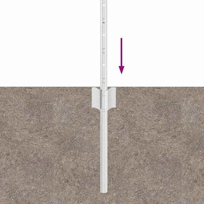 Palo della recinzione 44 pcs Argento 80 cm Acciaio | homemem39