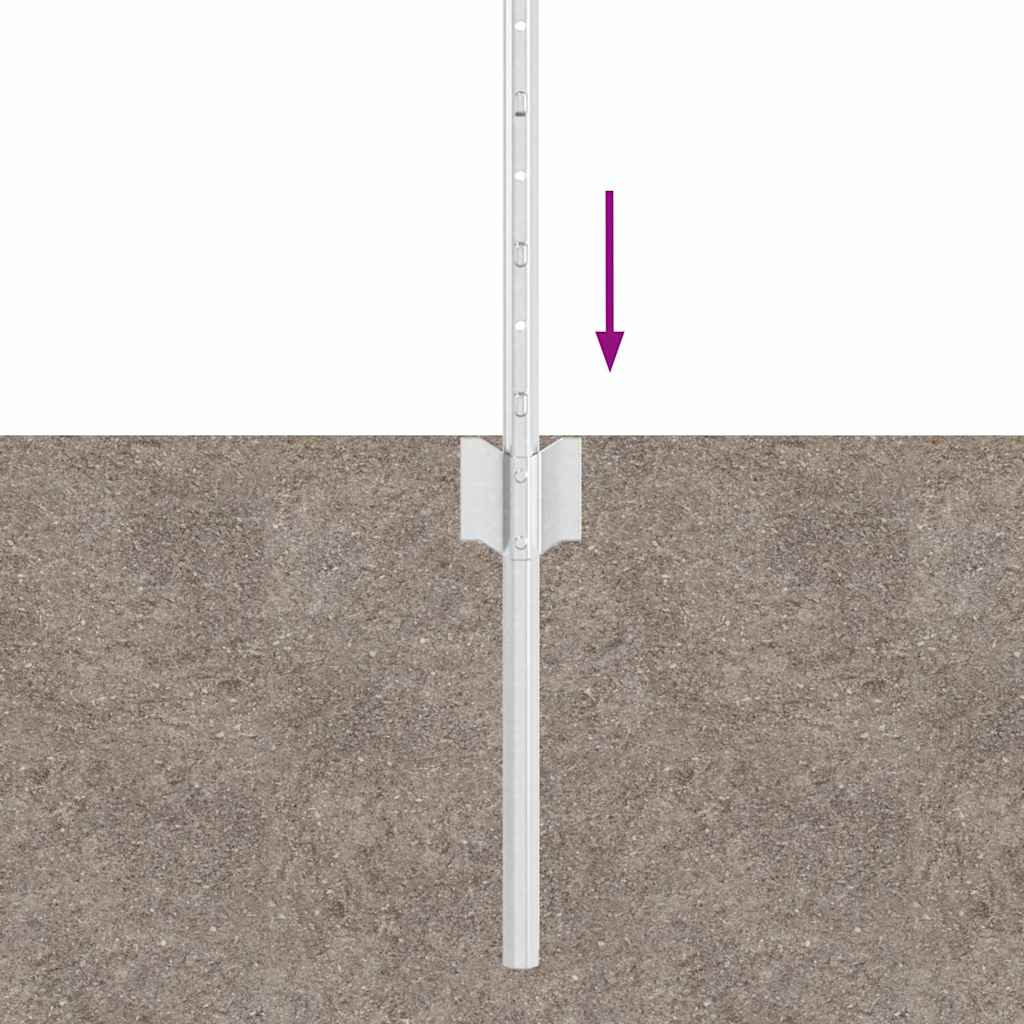 Palo della recinzione 22 pcs Argento 120 cm Acciaio | homemem39