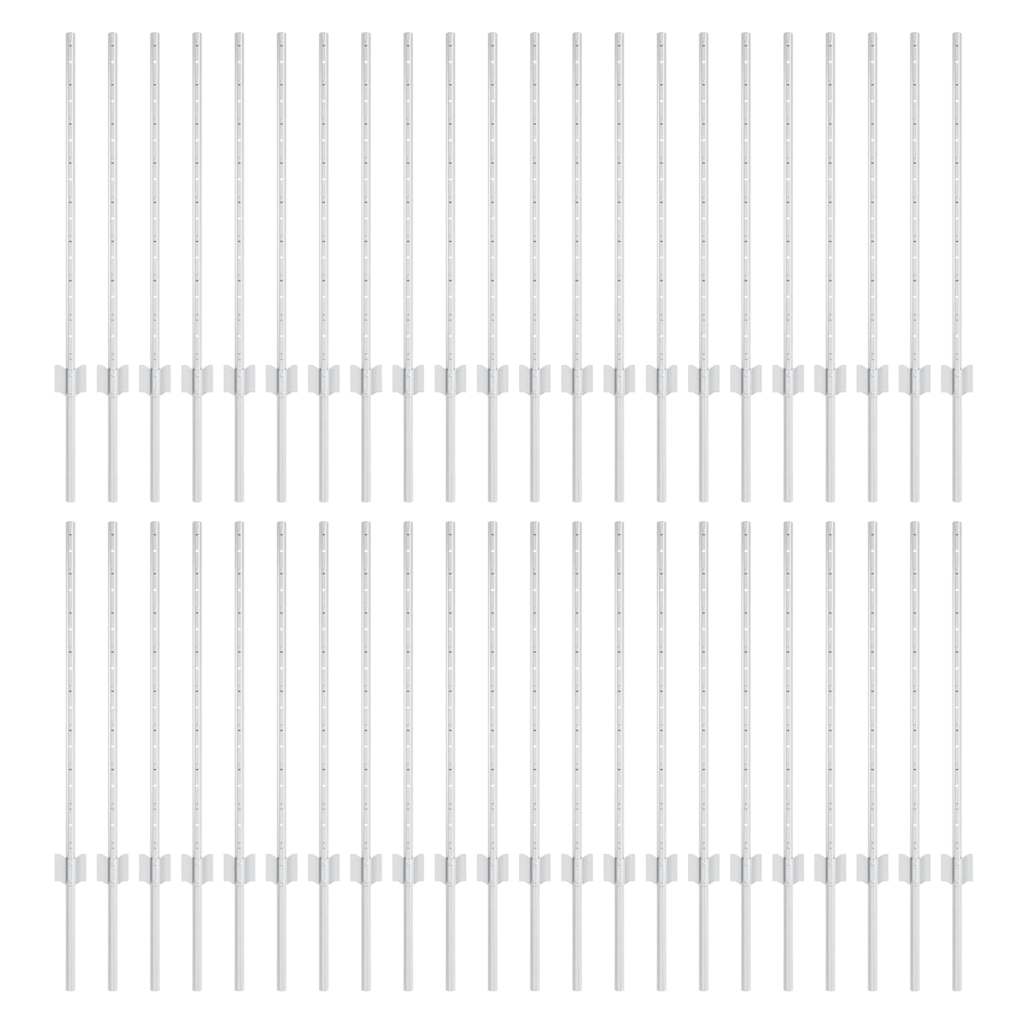 Palo della recinzione 44 pcs Argento 120 cm Acciaio | homemem39