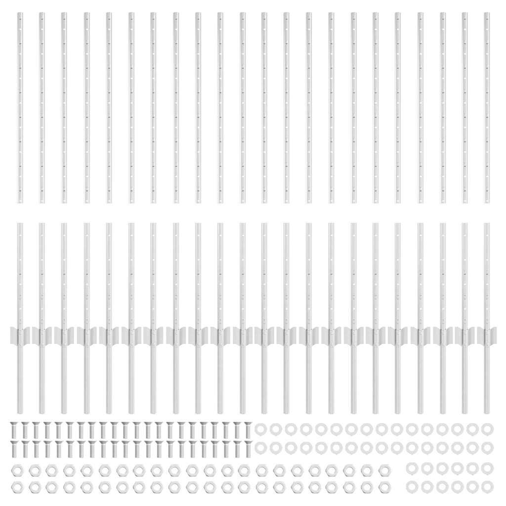 Palo della recinzione 22 pcs Argento 140 cm Acciaio | homemem39