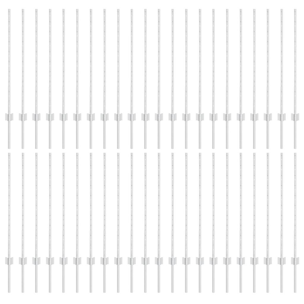 Palo della recinzione 44 pcs Argento 140 cm Acciaio | homemem39