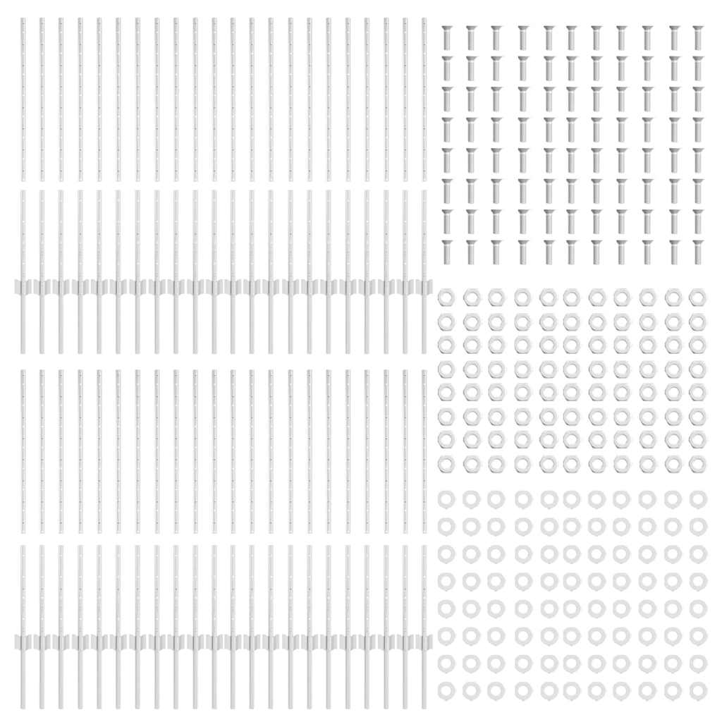 Palo della recinzione 44 pcs Argento 140 cm Acciaio | homemem39