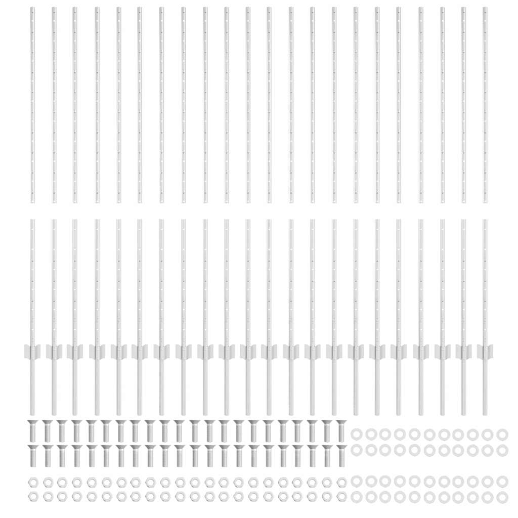 Palo della recinzione 22 pcs Argento 180 cm Acciaio | homemem39