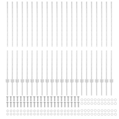Palo della recinzione 22 pcs Argento 180 cm Acciaio | homemem39