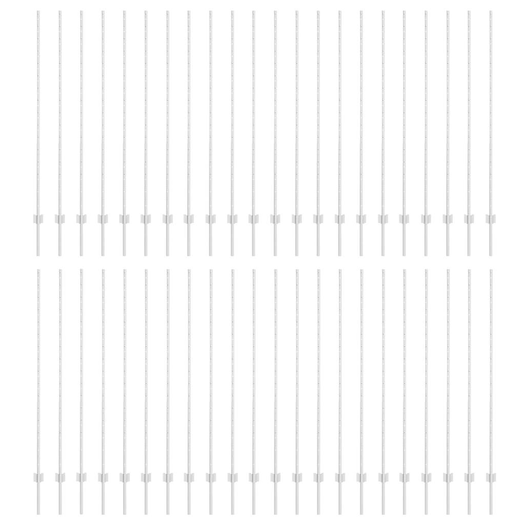 Palo della recinzione 44 pcs Argento 200 cm Acciaio | homemem39