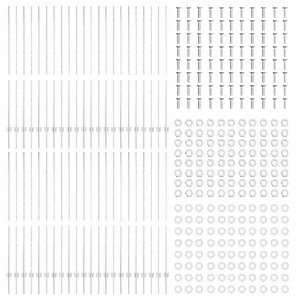 Palo della recinzione 44 pcs Argento 200 cm Acciaio | homemem39