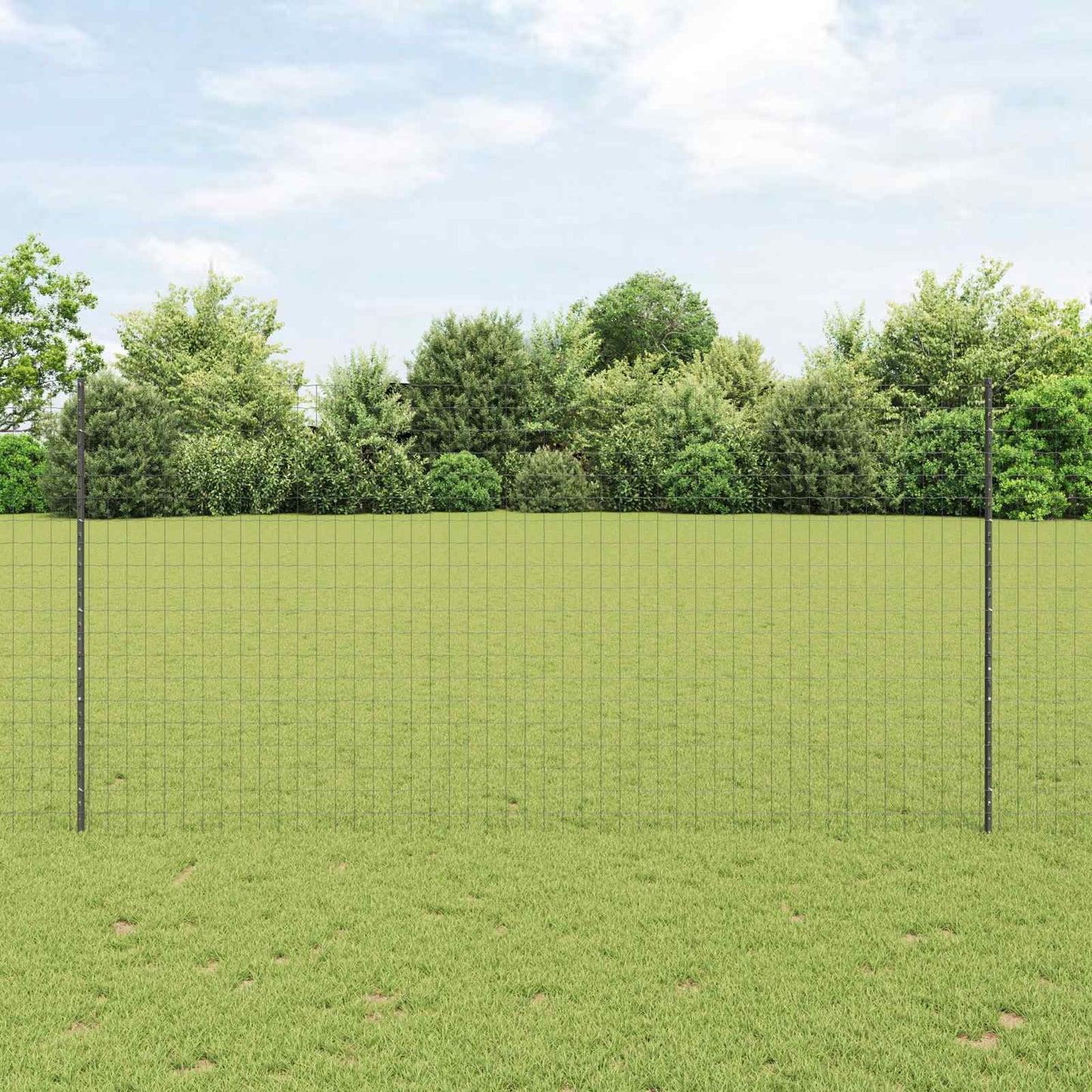 Recinzione euro da esterno con palo 10 x 1,5 m Grigio Rete