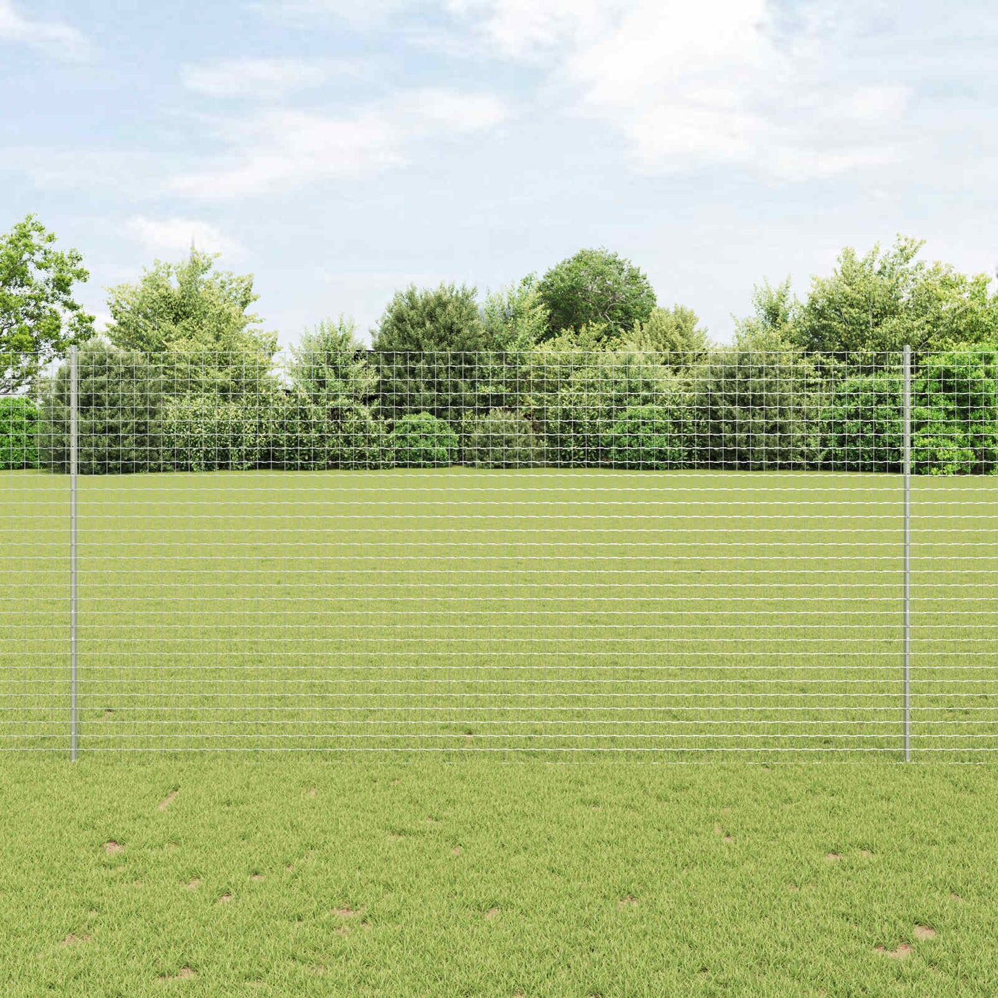 Recinzione euro da esterno con palo 10 x 1,5 m Argento Rete