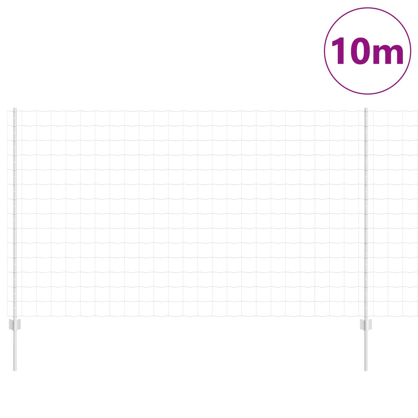 Recinzione euro da esterno con palo 10 x 1,4 m Argento Rete