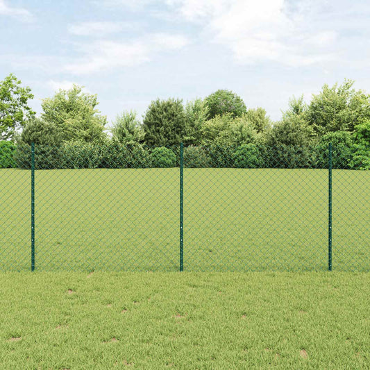 Recinzione a maglie metalliche con palo 10 x 1 m Verde Rete