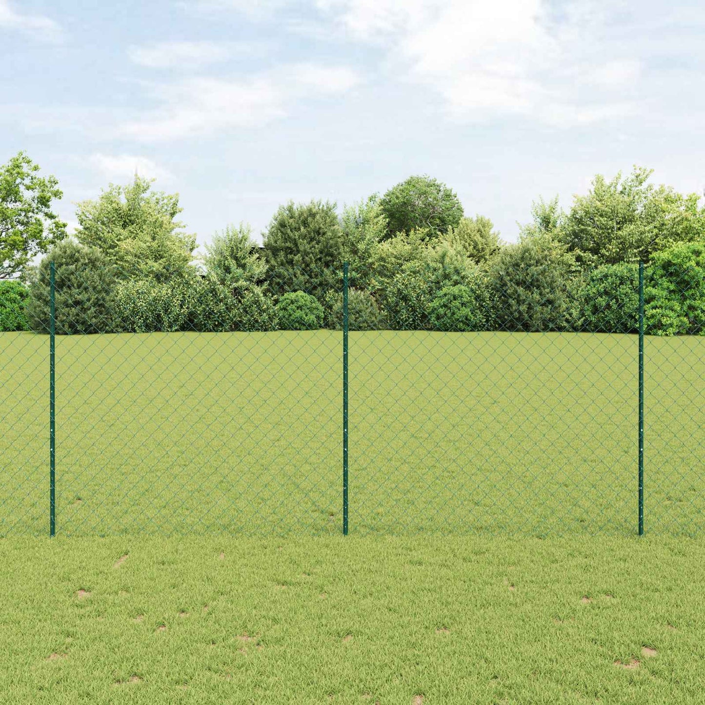 Recinzione a catena da esterno con palo 10 x 1,4 m Verde Rete