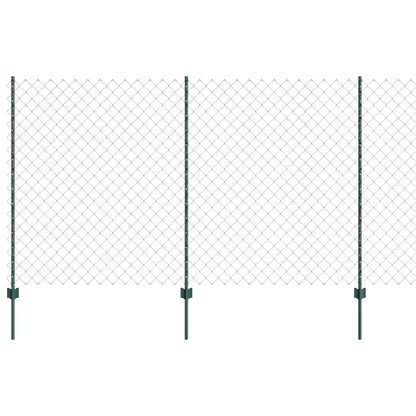 Recinzione a catena da esterno con palo 25 x 1,4 m Verde Rete