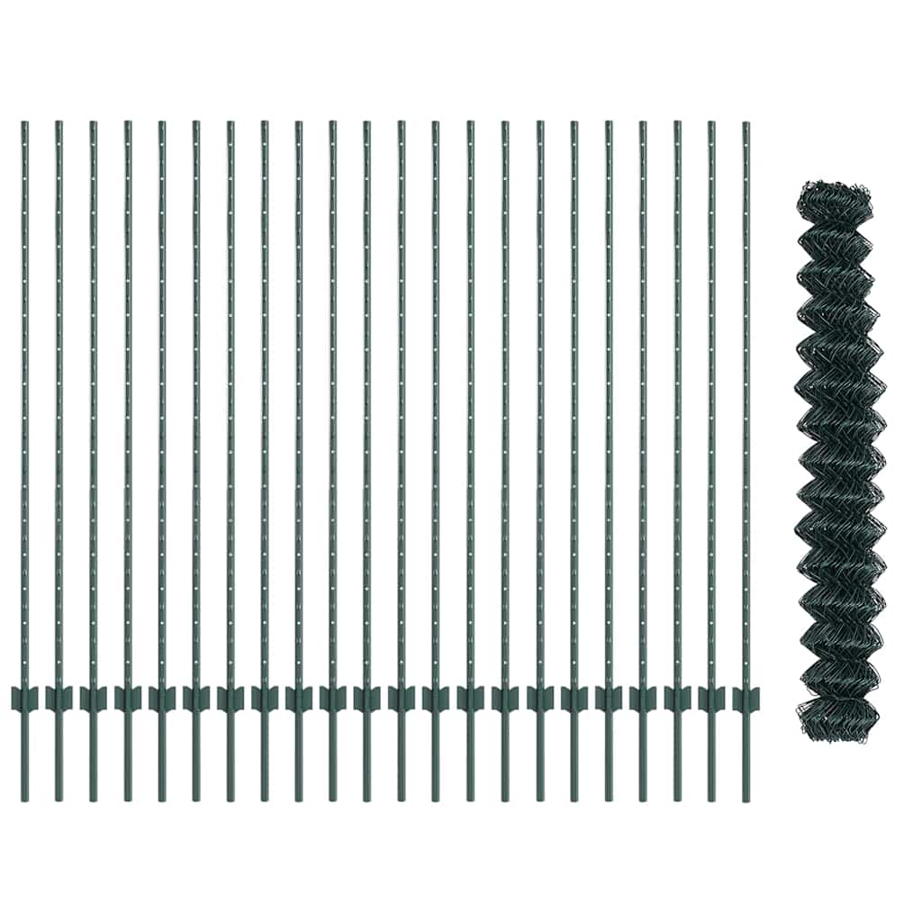 Recinzione a maglie metalliche con palo 25 x 1,5 m (P x H)