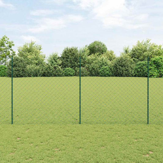 Recinzione a maglie metalliche con palo 25 x 1,6 m Verde Rete