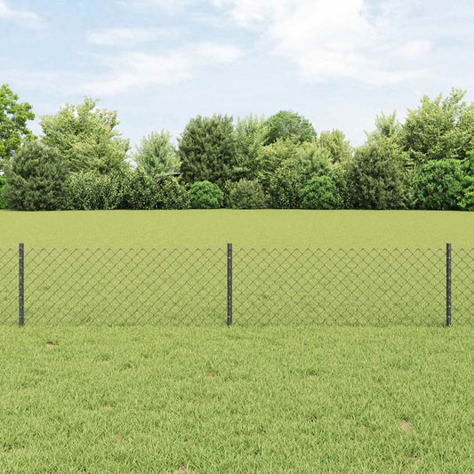 Recinzione a maglie metalliche con palo 10 x 0,4 m Grigio Rete