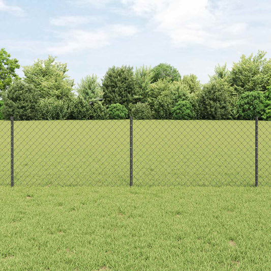 Recinzione a maglie metalliche con palo 10 x 0,6 m Grigio Rete