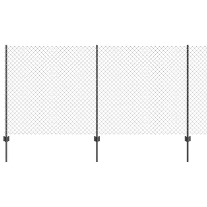 Recinzione a catena da esterno con palo 10 x 1,2 m Grigio Rete