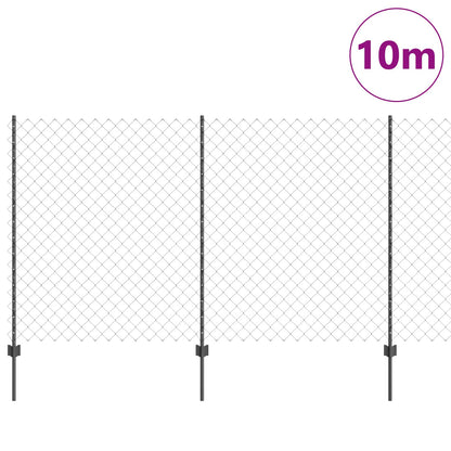 Recinzione a maglie metalliche con palo 10 x 1,4 m (L x H)