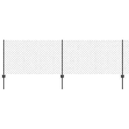 Recinzione a maglie metalliche con palo 25 x 0,8 m Grigio Rete