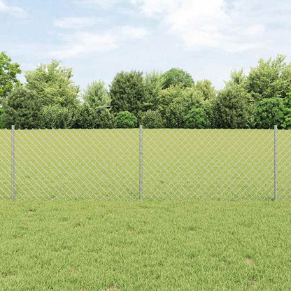 Recinzione a catena da esterno con palo 10 x 0,6 m Argento Rete