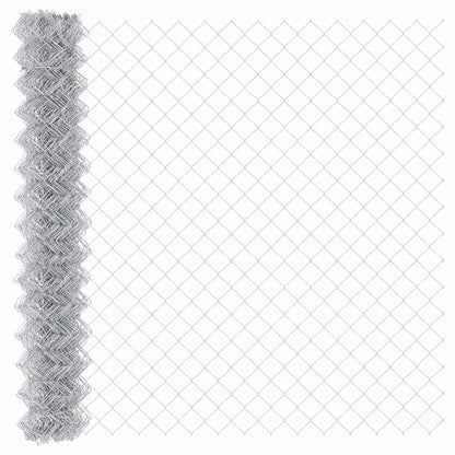 Recinzione a catena da esterno con palo 10 x 1,6 m Argento Rete