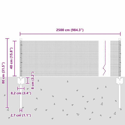 Recinzione in rete saldata con pali 25 x 0,4 m Acciaio zincato
