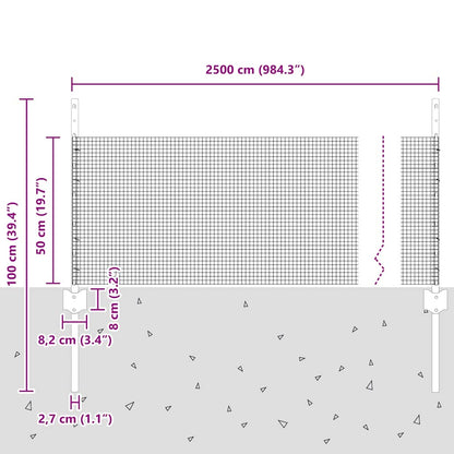 Recinzione in filo saldato per esterni con pali 25 x 0,5 m Rete