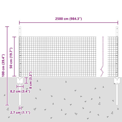 Recinzione in filo saldato per esterni con pali 25 x 0,5 m Rete