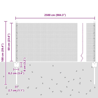 Recinzione in filo saldato per esterni con pali 25 x 0,6 m Rete
