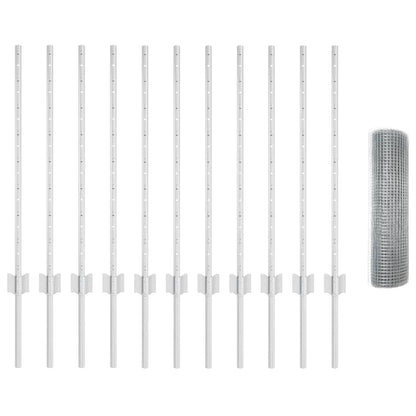 Recinzione in filo saldato per esterni con pali 25 x 0,8 m Rete