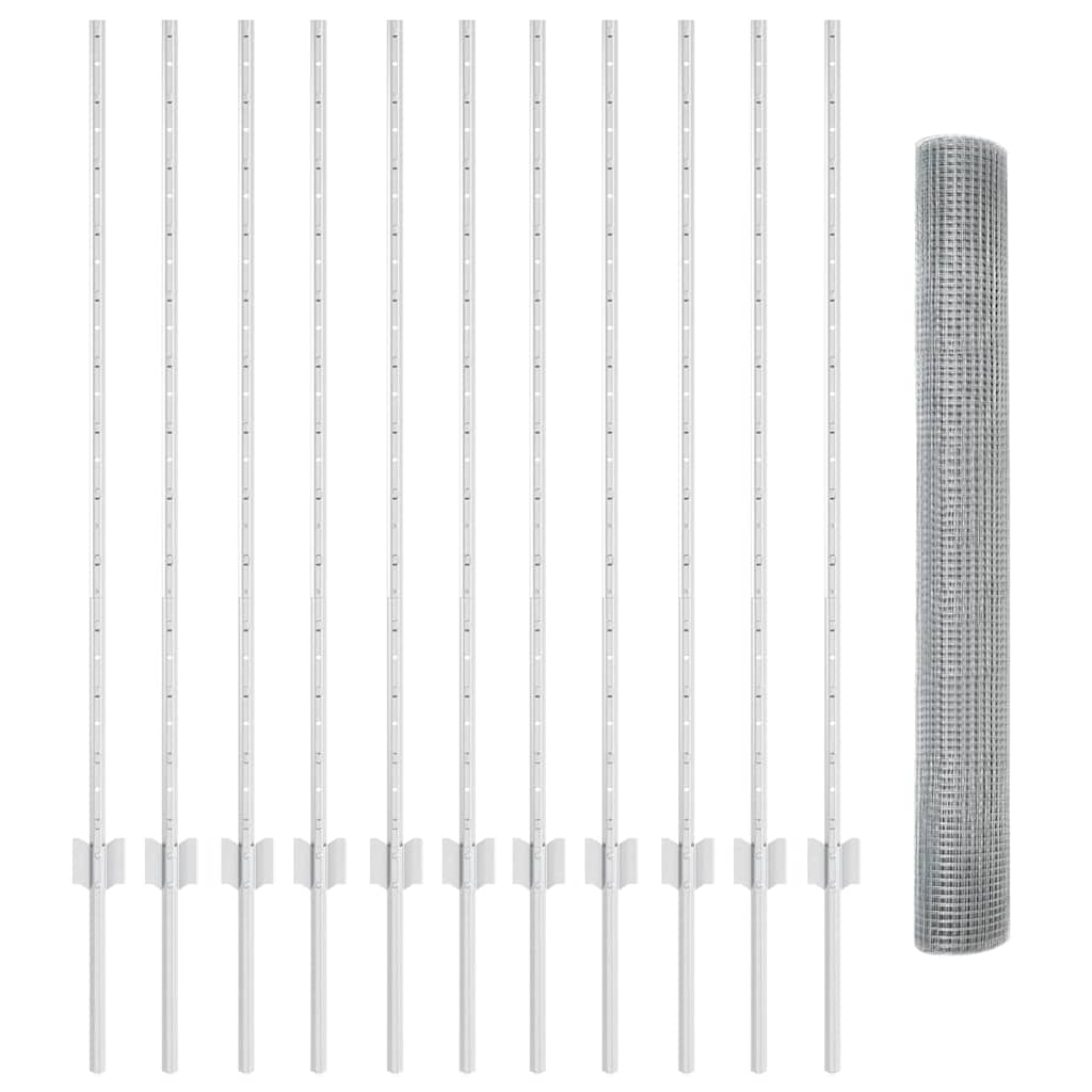 Recinzione in filo saldato per esterni con pali 25 x 1,2 m Rete