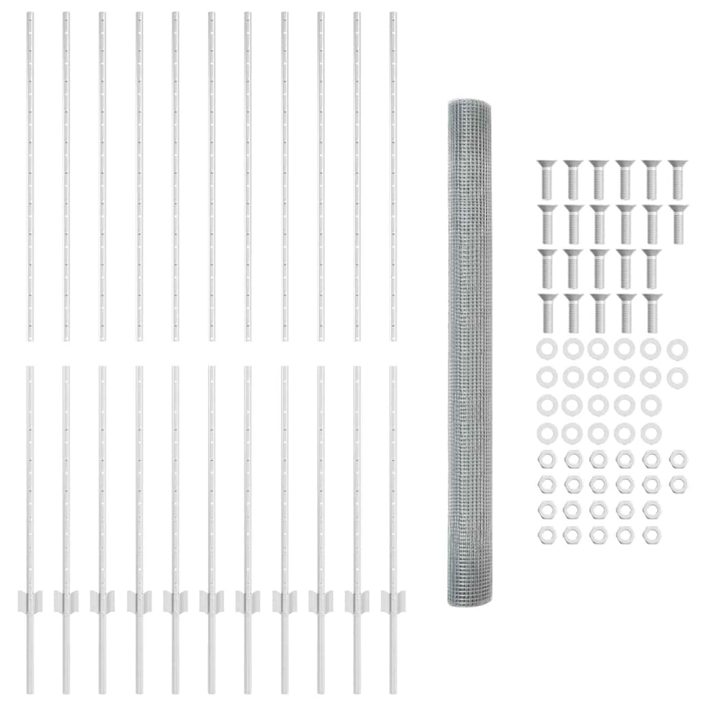 Recinzione in filo saldato per esterni con pali 25 x 1,5 m Rete