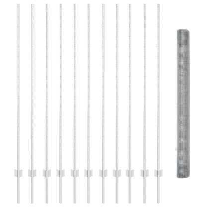 Recinzione in filo saldato per esterni con pali 25 x 1,5 m Rete