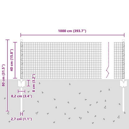 Recinzione in filo saldato per esterni con pali 10 x 0,4 m Rete