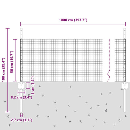 Recinzione in filo saldato per esterni con pali 10 x 0,5 m Rete
