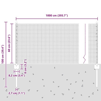 Recinzione in filo saldato per esterni con pali 10 x 0,6 m Rete
