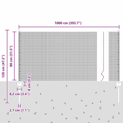 Recinzione in filo saldato per esterni con pali 10 x 0,8 m Rete
