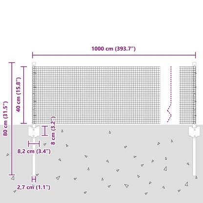 Recinzione in rete saldata con palo 10 x 0,4 m (P x H)
