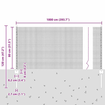 Recinzione in filo saldato per esterni con pali 10 x 0,8 m Rete