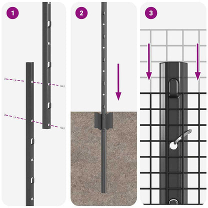Recinzione in filo saldato per esterni con pali 10 x 1,6 m Rete