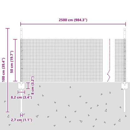 Recinzione in filo saldato per esterni con pali 25 x 0,5 m Rete