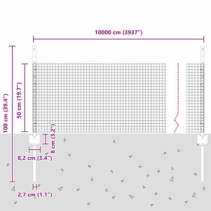 Recinzione in filo saldato per esterni con pali 100 x 0,5 m