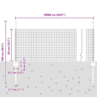 Recinzione in filo saldato per esterni con pali 100 x 0,5 m