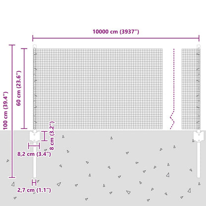 Recinzione in filo saldato per esterni con pali 100 x 0,6 m