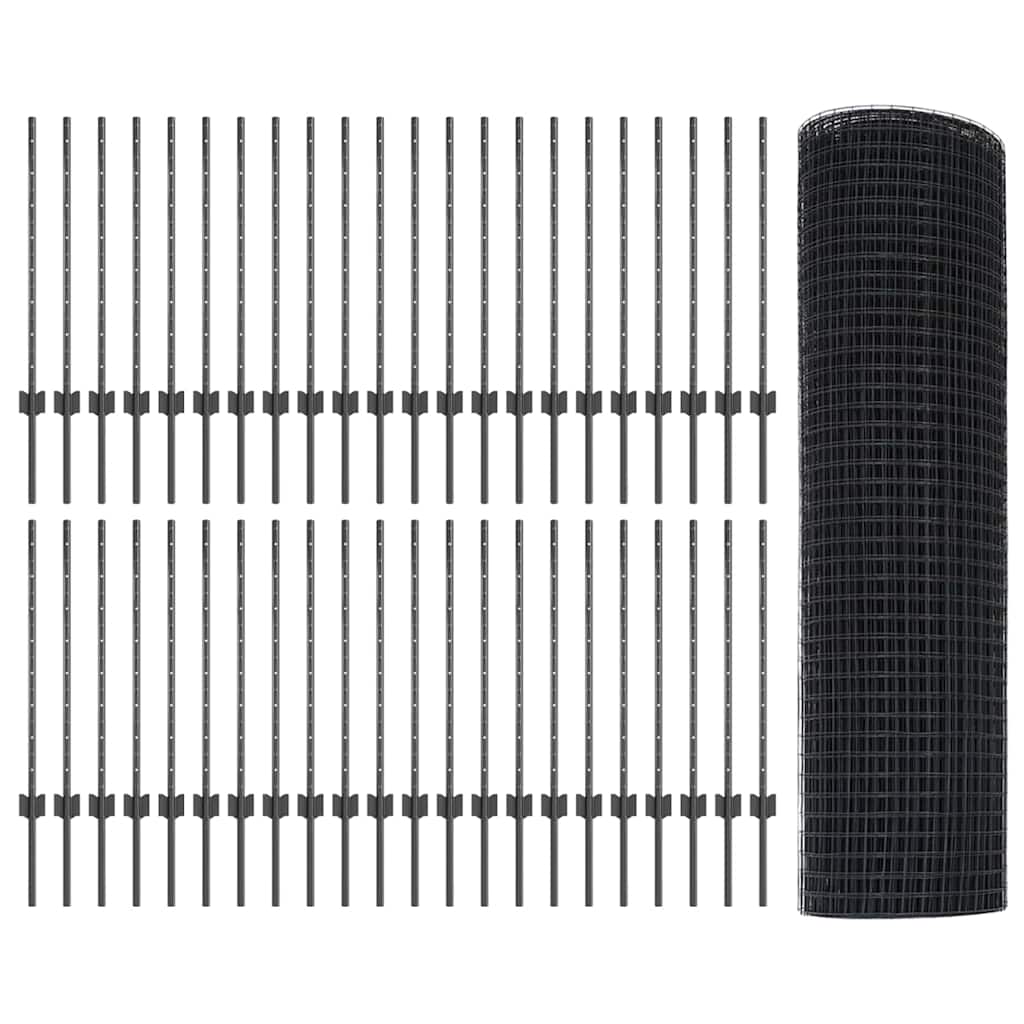 Recinzione in filo saldato per esterni con pali 100 x 0,8 m