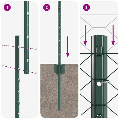 Recinzione esagonale da esterno con palo 25 x 1,6 m Verde Rete