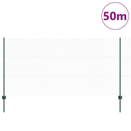 Recinzione esagonale da esterno con palo 50 x 1,2 m Verde Rete