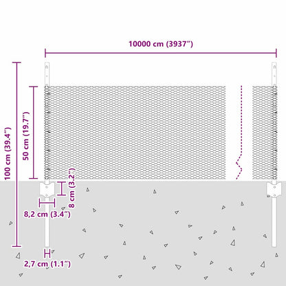 Recinzione esagonale da esterno con palo 100 x 0,5 m Verde Rete
