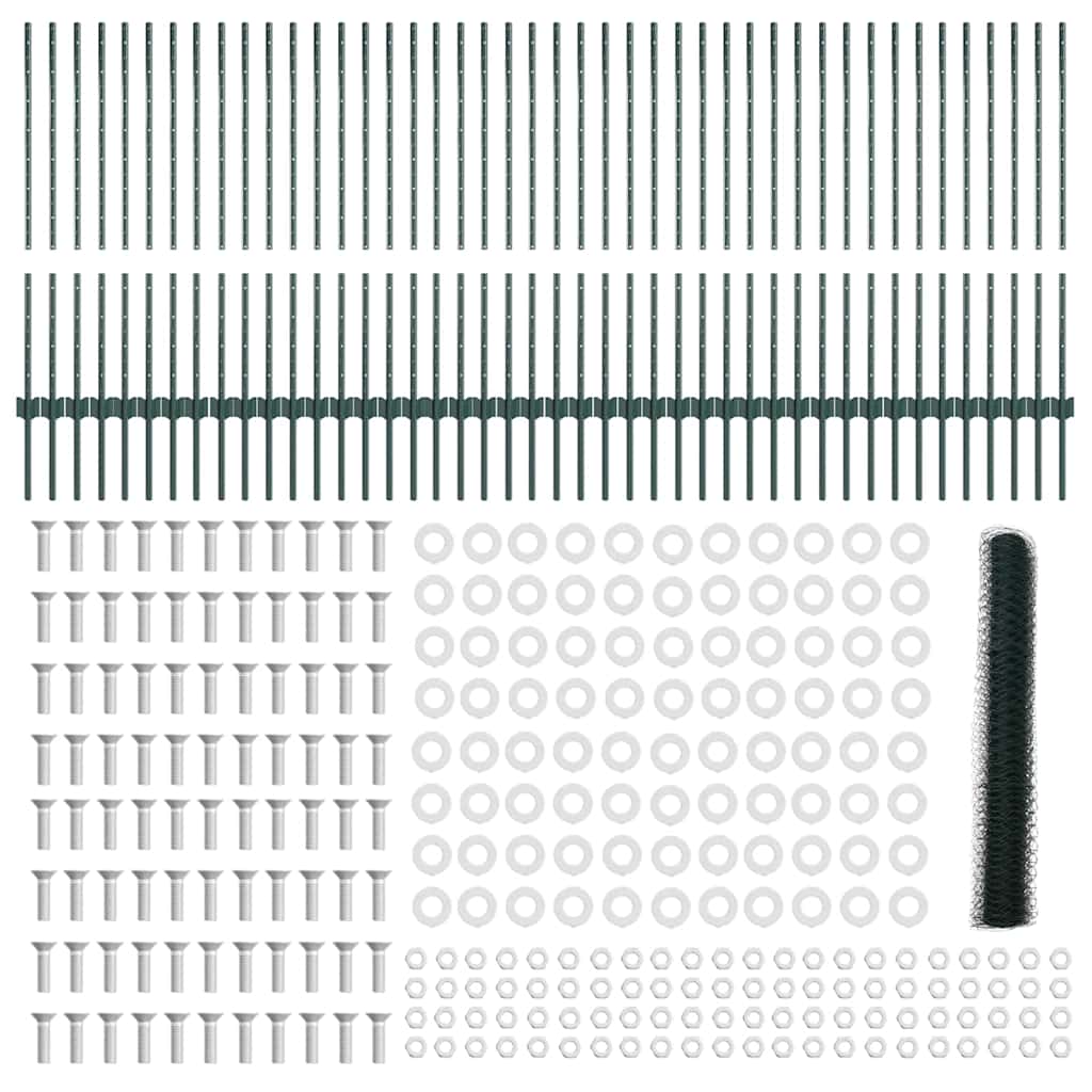 Recinzione con Posto Verde 1 x 100 m Acciaio e PVC